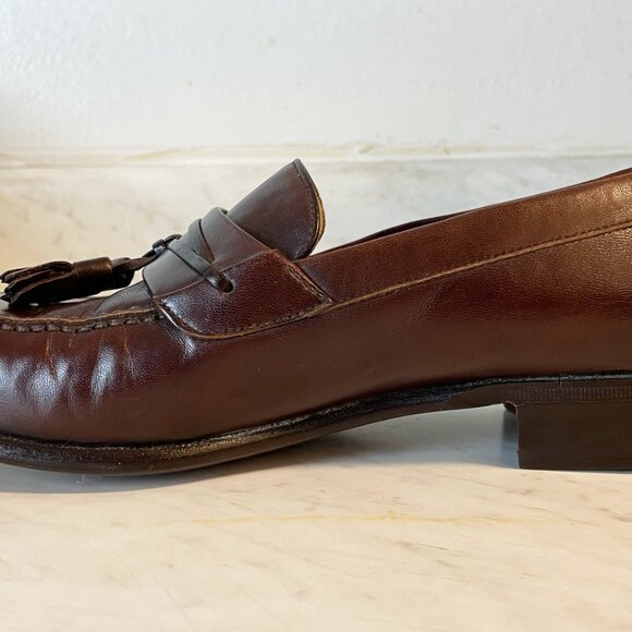 Bally Brown Leather Loafers with Tassels